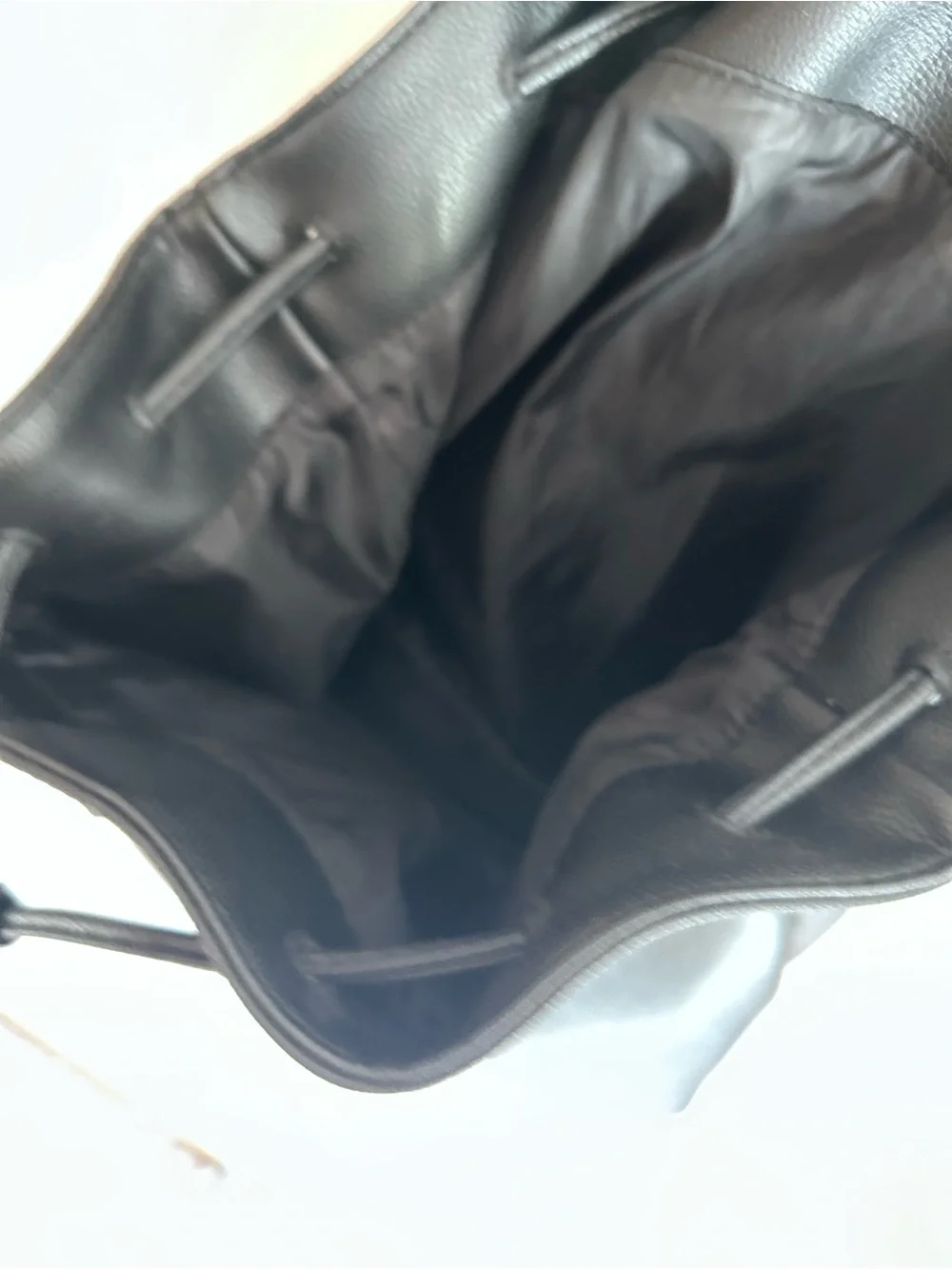 Victorias Secret | Black faux leather drawstring backpack - Picture 4 of 8